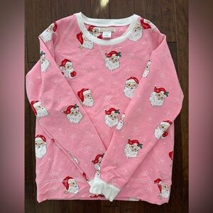 The Beaufort Bonnet Company Pink Santa Pajama Top